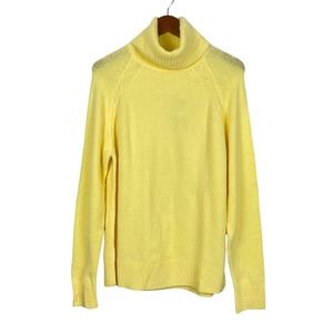 Cherokee Pastel Yellow Wool Blend Soft Cozy Knit Turtleneck Sweater